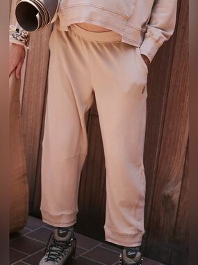 Free People x HATCH Intercept Pants Desert Sand Small Cozy Chic NWT baby bump
